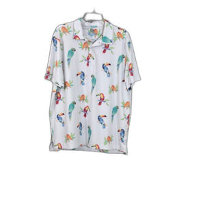 Chubbies Dude Where’s Macaw Performance Polo Shirt  Golf Men’s size Large